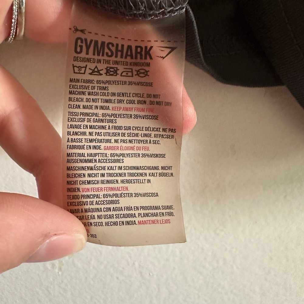 Gymshark Charcoal Gray ‘Be A Visionary’ Embroidered Cropped Tee size Medium EUC - Picture 4 of 4